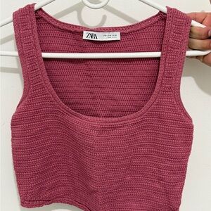 Zara Pink Knit Crop Top